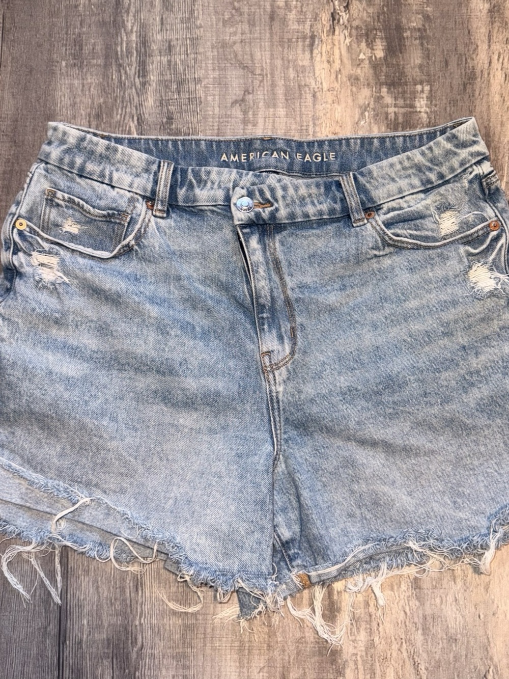 American Eagle Curvy Mom Short Distressed Jean Shorts